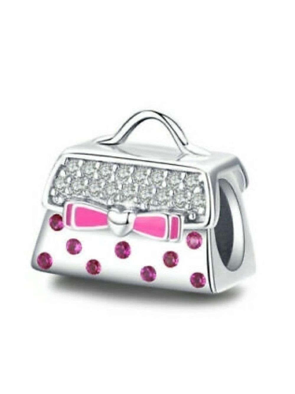 𝅺HANDBAG charm miniature purse works w/ pandora New
